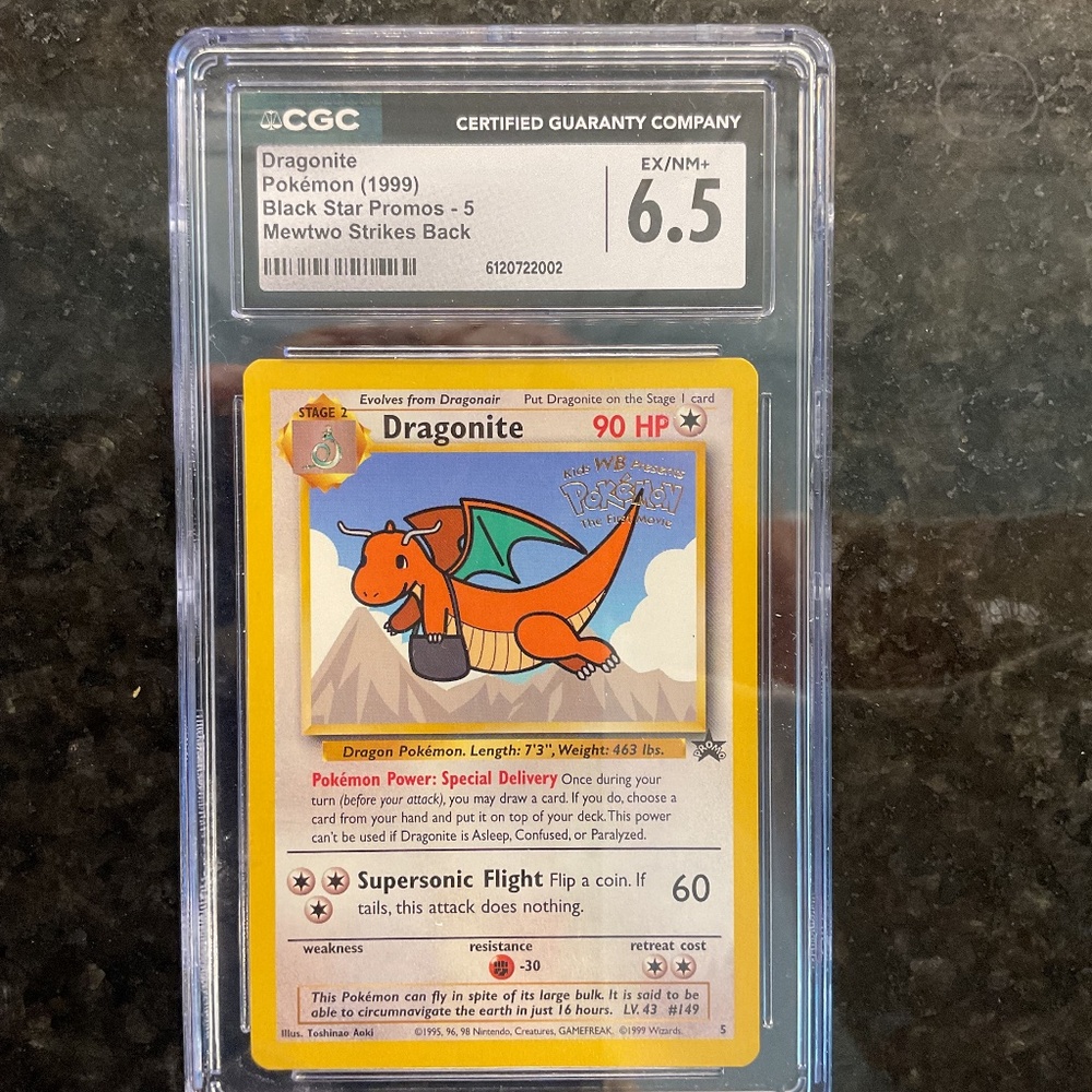 #5 DRAGONITE Movie Promo Card Stage 2 CGC 6.5 EX/NM+